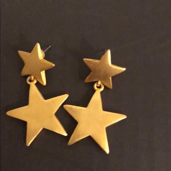 New Gold Chevron & Gold Star Earrings - Picture 6 of 7